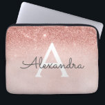 Glam Rose Gold Glitter and Sparkle Monogram Laptop Sleeve<br><div class="desc">Glam Rose Gold Ombre Faux Glitter and Sparkle Modern and Elegant Monogram Case. This case can be customized to include your initial and first name.</div>