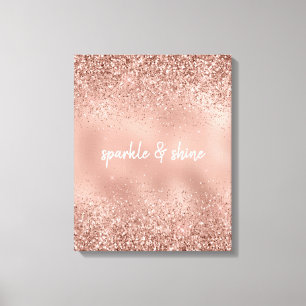 Glam Rose Gold Glitter Canvas Print