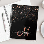 Glam Rose Gold Glitter Diamond Elegant Monogram Planner<br><div class="desc">Create your own personalized black and rose gold diamond sparkle planner with your custom monogram and name.</div>