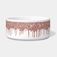 Glam Rose Gold Glitter Drips Chic Pet Dog