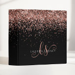 Glam Rose Gold Glitter Elegant Monogram Binder<br><div class="desc">Glam Rose Gold Glitter Elegant Monogram Binder. Easily personalize this trendy chic binder design featuring elegant rose gold sparkling faux glitter on a black background. The design features your handwritten script monogram with pretty swirls and name.</div>