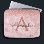 Glam Rose Gold Glitter Marble Sparkle Monogram Laptop Sleeve<br><div class="desc">Glam Rose Gold - Pink  Ombre Faux Glitter and Sparkle Marble Stone Modern and Elegant Monogram Case. This case can be customized to include your initial and first name.</div>