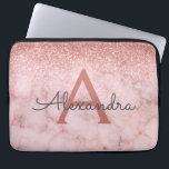 Glam Rose Gold Glitter Marble Sparkle Monogram Laptop Sleeve<br><div class="desc">Glam Rose Gold - Pink  Ombre Faux Glitter and Sparkle Marble Stone Modern and Elegant Monogram Case. This case can be customized to include your initial and first name.</div>