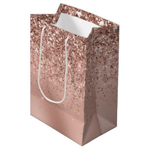 Glam Rose Gold Glitter Medium Gift Bag
