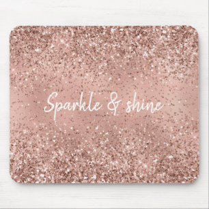 Glam Rose Gold Glitter Mouse Pad
