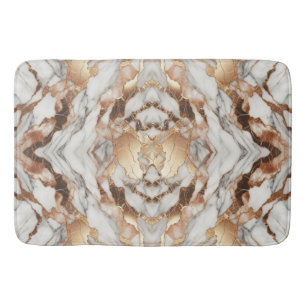 Glam Rose Gold Luxurious Trendy Marble Bath Mat