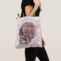 Glam Rose Gold Pink Skull Marble