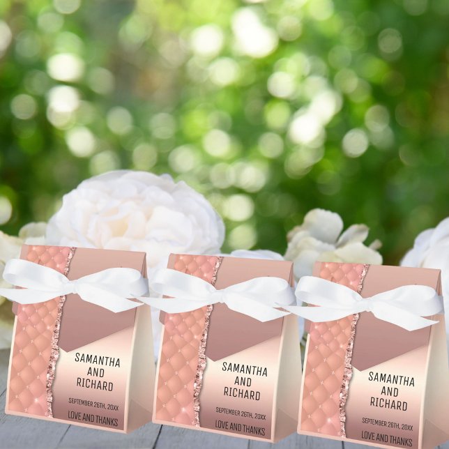 Glam Rose Gold Ripped Glitter Metallic  Favor Box (Creator Uploaded)