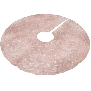 Glam Rose Gold Sparkle Brushed Polyester Tree Skirt