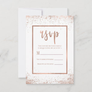 Glam rose or rose Mariage chic moderne RSVP
