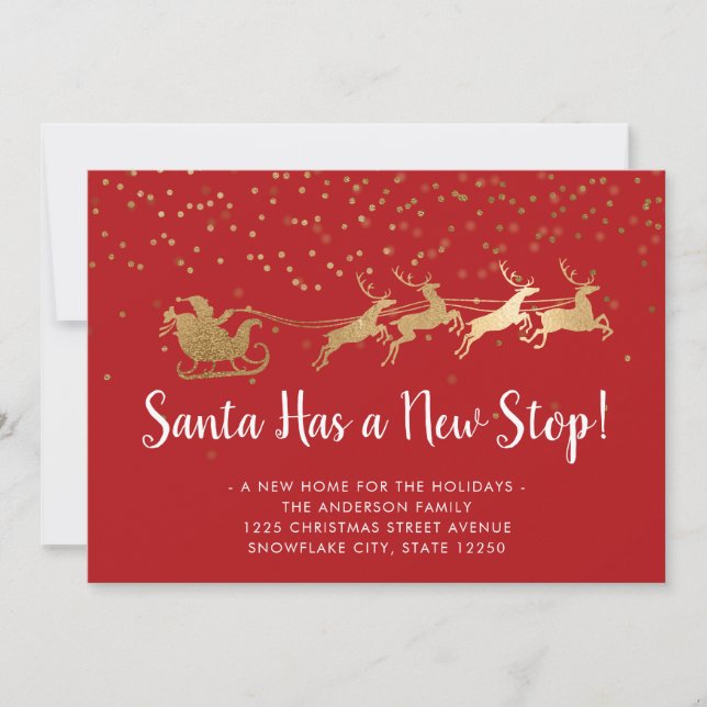 Glam Santa Has a New Stop Reindeer Holiday Moving Announcement (Front)