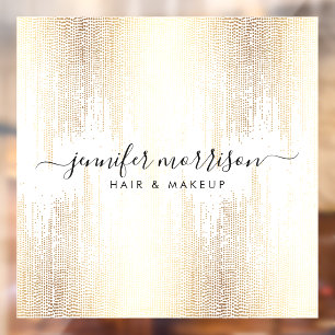 Glam Script Gold Confetti Rain Window Cling