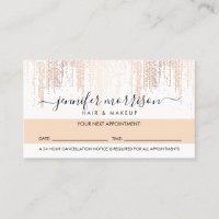 Glam Script Rose Gold Confetti Rain Appointment