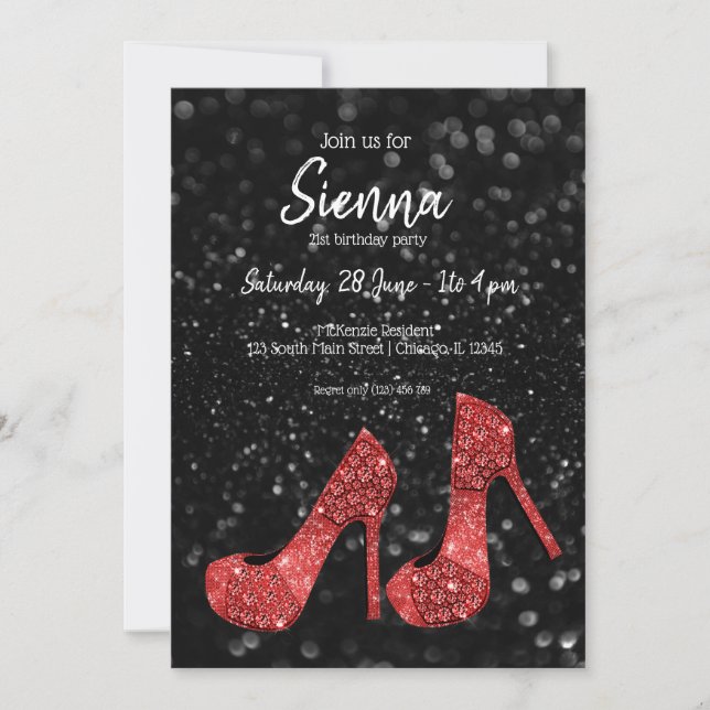 Glam Shoes High Heels for all occasions Invitation (Front)