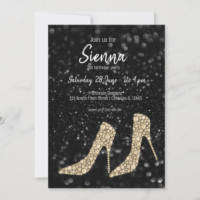 Glam Shoes High Heels for all occasions Invitation (Front)