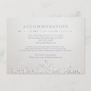 Glam silver art deco vintage wedding accommodation enclosure card
