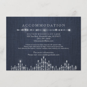 Glam silver art deco vintage wedding accommodation enclosure card