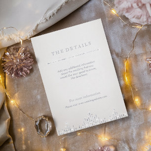 Glam silver art deco vintage wedding detail card