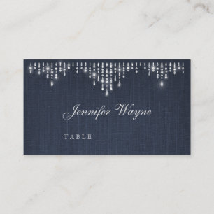 Glam silver art deco vintage wedding place cards