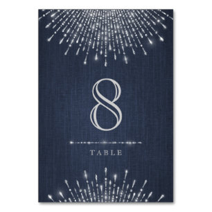 Glam silver art deco vintage wedding table card