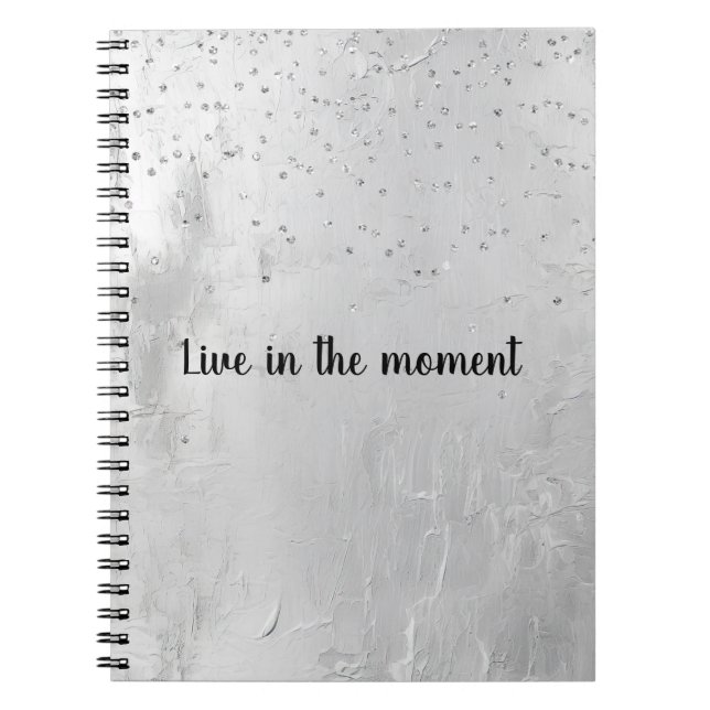 Glam Silver Confetti Notebook (Front)