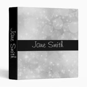Glam silver disco style black and silver folder binder