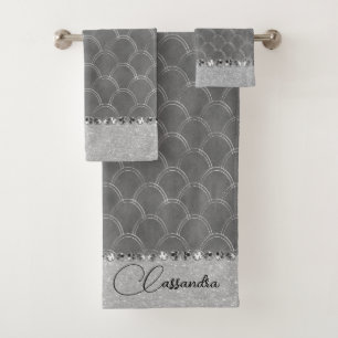 Glam Silver Glitter Diamond Bling