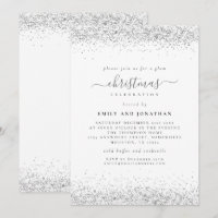 Glam Silver Parties scintillant Invitation de la f
