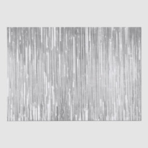 Glam Silver Sparkle Stripes Wedding Tissue Paper