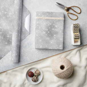 Glam Silver Sparkle Wrapping Paper