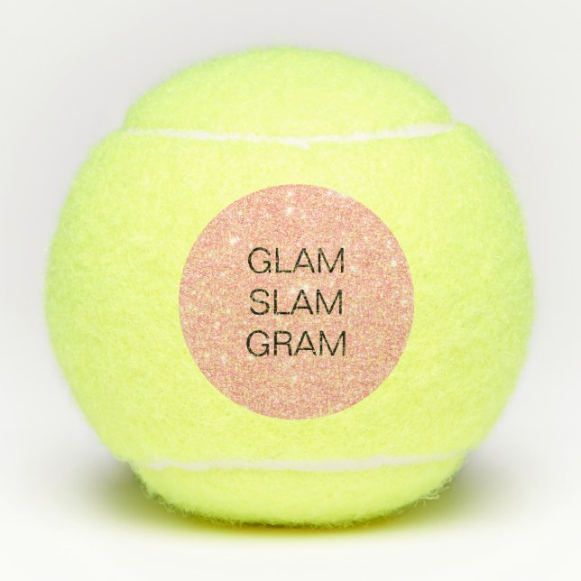 Glam Slam Gram Pink Glitter Tennis Balls (Front)