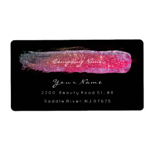 Glam Sparkly Glitter Black Bright Vivid Pink Rose