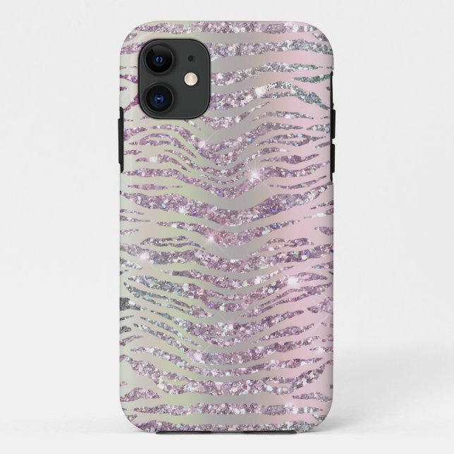 Glam Sparkly Pink Diamond Tiger Stripes Case-Mate iPhone Case (Back)