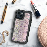 Glam Sparkly Pink Diamond Tiger Stripes<br><div class="desc">This chic design features a digital image made up of sparkly iridescent diamond chips arranged in a pattern imitating tiger stripes in shimmering shades of pink and purple.</div>