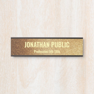 Glam Template Modern Black And Gold Trendy Door Si Door Sign