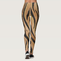 Glam Tiger Print Wild Cat Animal Pattern Faux Gold