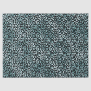 Glam Turquoise Teal Blue Leopard Print Tissue Paper