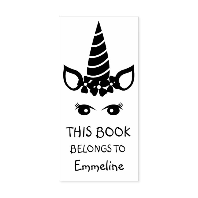 Glam Unicorn Personalized Book Stamp Bookplate (Imprint)