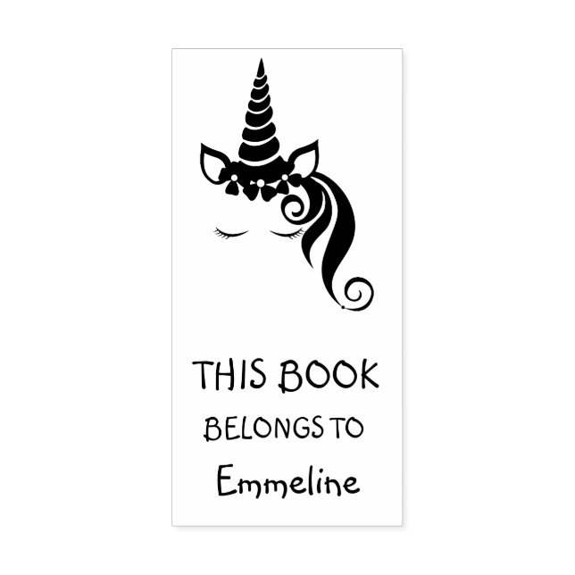 Glam Unicorn Personalized Book Stamp Bookplate (Imprint)