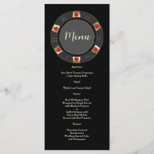 Glam Vegas Casino Gold Poker Chip Wedding  Menu