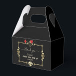 Glam Vegas Casino Royale 40th Birthday Thank You Favor Box<br><div class="desc">ANY AGE! Royal, Vintage design Great Gatsby and Casino themed. It features a Great Gatsby, Roaring 1920's old Hollywood Art Deco style shape, royal faux gold fleur-de-lis, vintage fonts, a pair of dice, as well, playing cards suits with a golden edges. Use Personalize tool to add your information. For more,...</div>