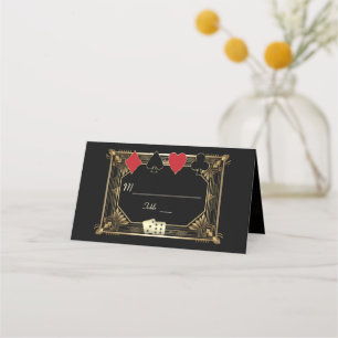 Glam Vegas Casino Royale Great Gatsby Wedding Place Card
