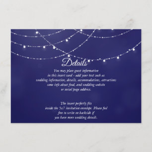 Glam White Fairy Lights Blue DETAILS Card