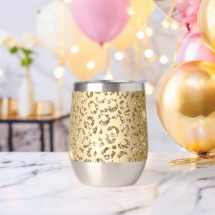 Glam Yellow Gold Glitter Leopard
