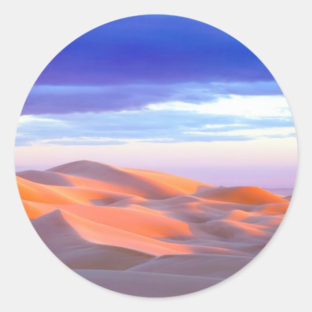 Glamis Sand Dunes at sunset Classic Round Sticker (Front)