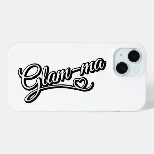 Glamma black/white on white iPhone 15 case