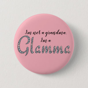 Glamma faux-bling rhinestones design 2 inch round button