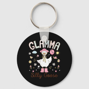 Glamma of The Silly Goose Funny Birthday Girl Keychain