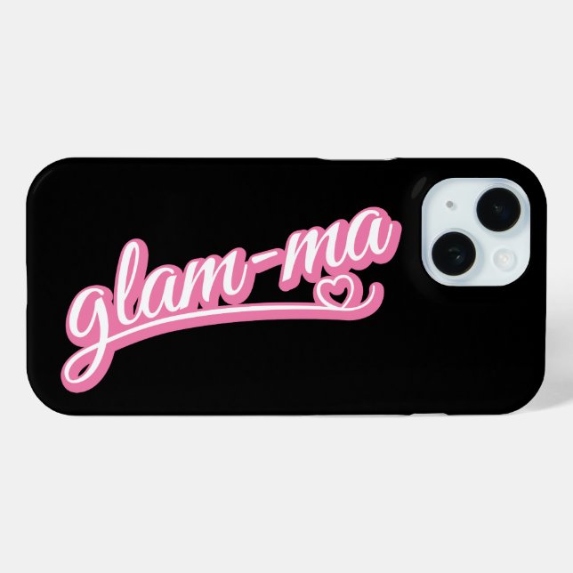 Glamma pink/white on black Case-Mate iPhone case (Back (Horizontal))