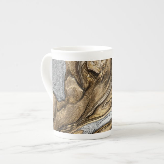 glamor 002 couleur brun liquide os chine mug (Devant gauche)